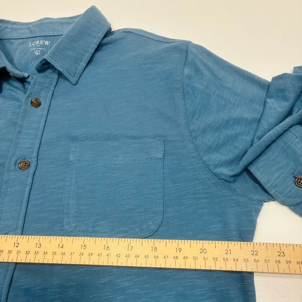 J.Crew Factory‎ Men's Shirt Size Large Blue Casual Button Down with Long Sleeves